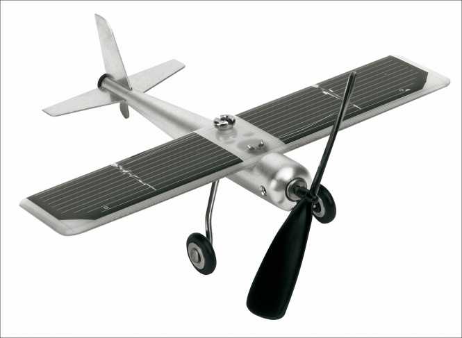 PEBARO Solar Holzbausatz Sport-Flugzeug mit Solarfunktion 